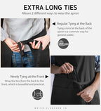 Syntus Apron for Men Women, Adjustable Cooking Kitchen Chef Aprons with 2 Pockets, Cotton/Polycotton/Polyester