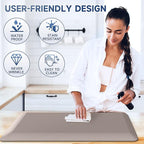 4/5 Inch Thick Kitchen Mats for Floor, StepRite Kitchen Rug for Standing Desk, Non-Slip, Thicker, Stain & Water Resistant, Comfort Anti Fatigue Floor Mat for Home, Kitchen, Office - Khaki,70 * 24''