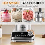 Camic Blender & Food Processor Combo,600W,6 Functions for Smoothies,Chopping,Slicing,Shredding,Grinding,Dough & More,72-oz.Blender Pitche,64-oz. Processor Bowl,13-oz. To-Go Cup,6-oz. Grinder Cup