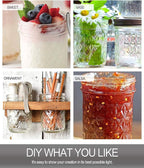 VERONES Mason Jars 6 OZ, 30 PACK 6oz Mason jars Canning Jars Jelly Jars With Lids, Ideal for Jam, Honey, Wedding Favors, Shower Favors