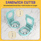 TACGEA Uncrustable Sandwich Cutter Maker, 2 Pack Sandwich Sealer and Cutter -Square and Circle Shape, Light Blue