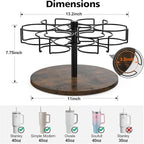 Water Bottle Organizer for Stanley 40 oz, Rotating Stanley Cup Organizer Holder, Tumbler Organizer Holder, Stanley Cup Accessories, Easy to Install, Vintage Brown（Patented Product）