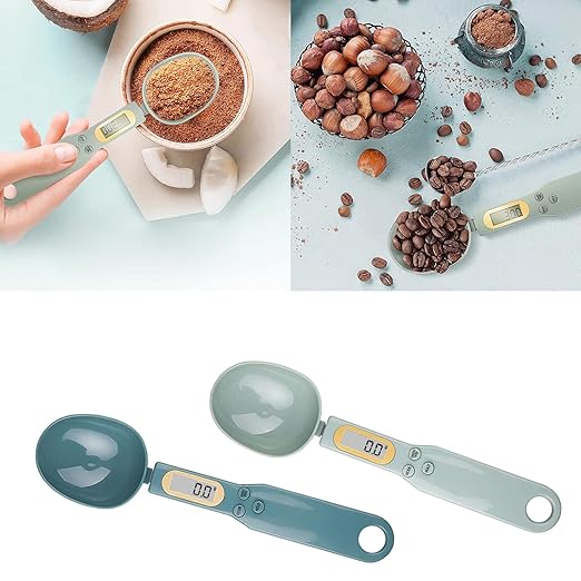 Spoon Digital Measuring Scale 500g 0.1g LCD, Dark Green