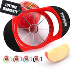 SCHVUBENR 3.5 Inch Apple Slicer - Professional Apple Cutter - Stainless Steel Apple Corer - Super Sharp Apple Slicer and Corer - Apple Tool with 8 Sharp Blades(Red)