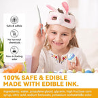 3pcs White Edible Markers for Cookie Decorating, Food Coloring Pens, Double Side Food Grade Pens with Fine & Thick Tip for Decorating Fondant, Cakes, Cookies, Easter Eggs, Frosting, Macaron, Halloween, Christmas