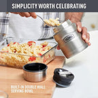 THERMOS Stainless King Vacuum-Insulated Food Jar with Spoon, 16 Ounce, Rustic Red