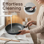 Pots and Pans Set Nonstick 22 Pcs, Ceramic cookware set Non-Toxic CoatingGray Granite Kitchen Cookware Set, Induction Kitchen Cooking Set w/Frying Pans, Saucepans & Glass Lids, PFOS & PFOA Free