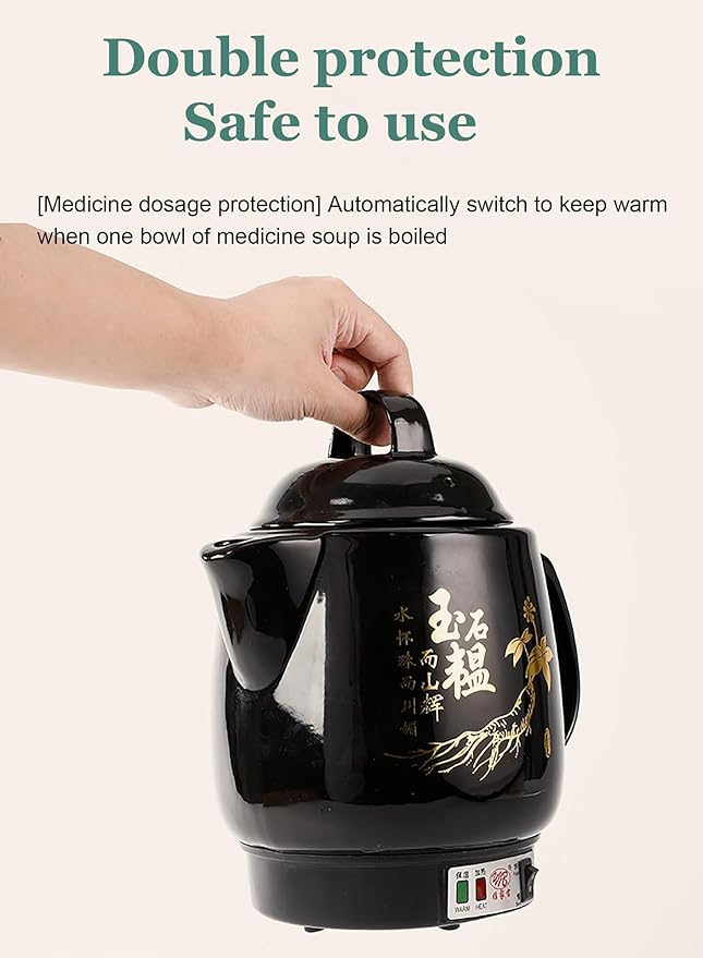 Electric Smart Herbal Pot, Automatic Chinese Medicine Decoction Pot, 3 Temp Modes (Boil/Simmer/Warm), Auto Shut-Off & Boil-Dry Protection, for TCM, Herbs, Tea
