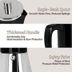 12 Cup Thickened Moka Pot 304 Stainless Steel 600ml Italian Espresso Coffee Maker Stovetop CoffeeMakers Mocha Pot Percolator for Induction Stove Classic Cafe Makers Portable for Easy Brewing