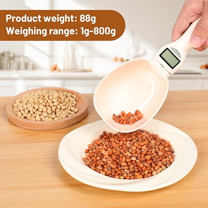 Digital Measuring Spoon Scale, Accurate Electronic Measuring Spoon with Conversion, Polygons Electric Measuring Spoon with LCD Display, for Weighing Baking Cooking