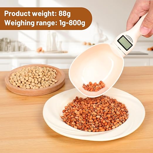 Digital Measuring Spoon Scale,Electronic Food Measuring Scale,Food Weight Scale Grams and Ounces,800g/0.1g High Precision Digital Kitchen Food Scale with LCD Screen,Household Weighing Scoop