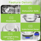 304(18/8) Stainless Steel Mixing Bowls for Kitchen, 10 Pack 7" 21.22 fl.oz Metal Mixing Bowls Set Stackable for Baking Serving Cooking Food Prep Storage Dishwasher Safe Lightweight