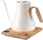 INTASTING Electric Kettle, Gooseneck Electric Kettle, ±1℉ Precise Temperature Control, Stainless Steel Interior, Quick Heating for Pour Over Coffee, Tea & Boiling Water, 0.9L (Cream White)