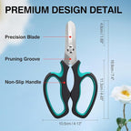 Pruning Shears - Cuts 5X Easier, Premium Garden Shear with Sharp Stainless Steel Blades, Ergonomic Handle, Ideal Garden Clipper for Plants Care & Fruit Picking, Versatile Gardening Scissor for Gifts