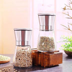 Gulex® Salt and Pepper Grinder Set Pepper Mill, Sea Salt Shaker Refillable, Adjustable Coarseness, Stainless Steel with Ceramic Rotor (Set of 2)