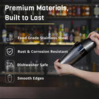 Professional Cocktail Shaker Set, 4-Piece Bar Set, Ideal Bartender Kit with Stainless Steel Boston Shaker, Jigger, Bar Spoon & Hawthorne Strainer, Dishwasher-Safe Bar Tools Set, Black