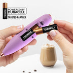 Zulay Kitchen Patented Tornado Triple Whisk Milk Frother with 4 Duracell Batteries – Handheld Foam Maker for Coffee, Lattes, Matcha & Hot Chocolate – Rich, Creamy Froth in Seconds - Rose Gold