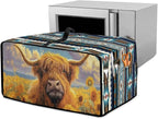 Highland Cattle Sunflower Print Toaster Cover Air Fryer Dust Cover Anti Fingerprint Aztec Toaster Oven Cover Washable Kitchen Small Appliance Covers (Small-14.5 * 18.46 * 9 inches)