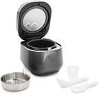 GreenPan Rice Cooker, 8 Cups Cooked (4 Uncooked), Low-Carb & Soup Mode,10 ONE-TOUCH Cooking Presets, PFAS-Free Ceramic Steamer Basket, Fuzzy Logic, Auto Keep Warm, Oats, 24HR Delay Timer, Graphite