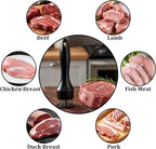 1 Pcs Black Sharp Meat Tenderizer, Stainless Steel Needle Blades Meat Tenderizer, Professional Kitchen Gadgets for BBQ/Marinade/Steak/Beef/Poultry