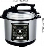 Electric Pressure Cooker, 6 Liters, Slow Stew Pot With 24-Hour Reservation Function, 10 In 1 Rice Cooker, Wok, Cake, Yogurt, Etc., Stainless Steel/Black