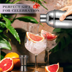 Cocktail Shaker Set, 6-Piece 18/8 Food-Grade Stainless Steel Mixology Bartender Kit - Premium Bar Tools with Muddler, Jigger, Spoon & Pourers - Rust-Proof, Leak-Proof & Dishwasher Safe Gift for Men