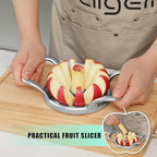 LIIGEMI 5.5 Inch Extra Large Apple Slicer,12-Slice Thin Apple Slicer and Corer,Cutter, Divider, Wedger for Fruits and Vegetables，Gifts for Mom，Sharp and Sturdy，Easy to Use（Silver）