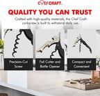 Chef Craft Select Waiters Corkscrew with Foil Cutter and Bottle Opener, 5 inches in Length, Stainless Steel/Black