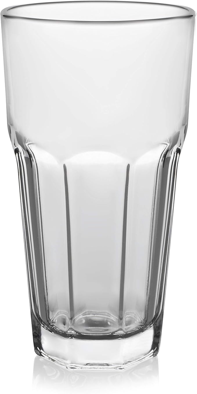 Libbey Gibraltar Drinking Glass Drinking Cup Set, Iconic Heavy Base Bar Glassware Thick Drinking Glasses Set of 12, 16-Ounce Glass Tumbler