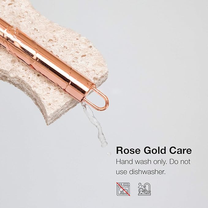 COOK WITH COLOR Kitchen Gadget Set Copper Plated Stainless Steel Utensils with Soft Touch Handles, Copper Navy, 7 Pieces