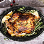 Granite Roaster Pan, 19” Enameled Roasting Pan with Domed Lid. Oval Turkey Roaster Pot, Broiler Pan Great for Turkey, Chicken, Lamb, Vegetable. Dishwasher Safe Cookware Fit for 20Lb Turkey by Kendane