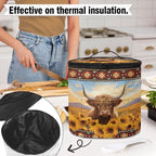 Sunflower Electric Pressure Cooker Storage Bag Anti Splash Oil-proof Highland Cow Electric Pressure Cooker Insulation Bag Enclosed Bottom Aztec