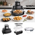4.4QT Glass Air Fryer Non-Toxic, 4 Presets & Manual Control, 180-400℉ Precise Heat Smart Air Fryer Oven, Auto-Pause & Resume, Microwave & Dishwasher Safe Dual Glass Container