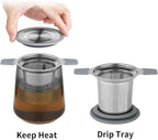 Ohtomber Tea Infuser Strainers, Stainless Steel Loose Leaf Tea Strainer Stepper with Heat Proof Double Handles, Extra Fine Mesh Ball Infusers, Diffuser Holder Filter for Mugs