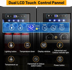 Wine and Beverage Refrigerator, 24 Inch Beverage Cooler Dual Zone with Glass Door, Under Counter Beverage Fridge with Upgraded 60 Cans 20 Bottles Large Capacity, Black