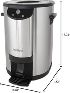 West Bend 57042 Coffee Urn Double Walled Stainless Steel Features Automatic Temperature Control Large Capacity with Fast Brewing and Easy Clean Up NSF Certified, 42-Cup, Silver
