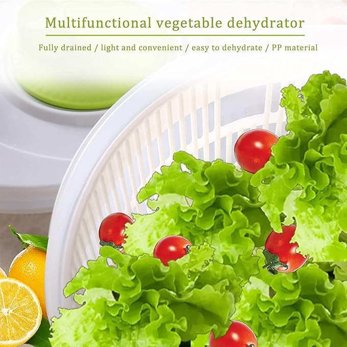 Capacity 3L Salad Spinner Vegetable Washer Fruit Veggie Bowl Collapsible Salad Spinner with Lid Veggie Dryer Set for Kitchen Tools of Lettuce Dryer Salad Shooter Small Salad Spinner