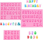 YunKo 3Pack Silicone Fondant Letters Molds and Numbers Molds 0-9 Numbers and 26 Letters Silicone Fondant Chocolate Clay Molds for Decorating Cake Candy Chocolate DIY Cake Decorating