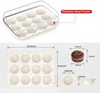 Silicone Muffin Pan for Baking: 12 Cup Muffin Pan with Metal Reinforced Frame, Regular Size Cupcake Egg Bites Molds for Baking, BPA Free Silicone Muffin Tray, Dishwasher Safe (1 Pack, White)