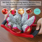 Newness Apple Slicer Corer, 8-Slice [Large Size] Premium Apple Slicer Corer, Cutter, Divider, Wedger, Stainless Steel Easy Grip Fruit Slicer with Sharp Blade for Apples, Pears and More, Red
