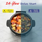 Fullwill 6QT Electric Pressure Cooker, 9-in-1 Multi-Use Programmable Pressure Cooker with Slow Cook, Rice Cook, Steamer, Sauté, Yogurt Maker, Food Warmer, Foodie Helper
