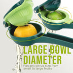 Zulay Kitchen Metal 2-in-1 Lemon Squeezer - Sturdy Max Extraction Hand Juicer Lemon Squeezer Gets Every Last Drop - Easy to Clean Manual Citrus Juicer - Easy-Use Lemon Juicer Squeezer - Green/Lime