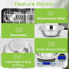 304(18/8) Stainless Steel Mixing Bowls for Kitchen, 8 Pack 6.3" 13.67 fl.oz Small Metal Mixing Bowls Set Stackable for Baking Serving Cooking Food Prep Storage Dishwasher Safe Lightweight
