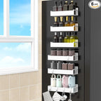 HuggieGems 6 Pack Magnetic Spice Rack Organizer for Refrigerator and Oven, White Fridge Organizers and Storage for Kitchen