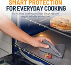 Oven Liners for Bottom of Oven - 4 Pack Large Heavy Duty Mats, 17”x25” Non-Stick Reusable Liner for Electric, Gas, Toasters, Grills - BPA & PFOA Free Kitchen Accessory to Keep It Clean (Silver)