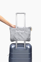 EverSnug Travel Blanket and Pillow - Ultra-Soft, Compact & Lightweight, 65x40 Inches, with Carry Case, Luggage Sleeve & Backpack Clip for Airplane Comfort (Light Grey)