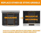 Upgraded WB31X24738 Griddle Replacement Parts for GE Stove Parts WB31X49806 Cast Iron Center Griddle Plate WB31X24998 19.5" x 9" General Electric Gas Range Burner Griddle GE Cooktop Flat Top Pan