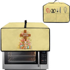Easter Egg Bunny Cross Print Toaster Oven Cover for Kitchen Countertop Decor, Easter Kitchen Small Appliance Dust Cover Microwave Oven Protector, Yellow, (Large-18.5*22.5*12.99 inches)