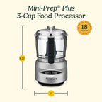 Cuisinart Mini-Prep Plus Food Processor,24-Ounce Mini Food Processor to Chop Herbs,Vegetables,and Hard Cheese,24-Ounce Work Bowl,Reversible Stainless Steel Blade,DLC-2ABC,Brushed Chrome,(Pack of 4)