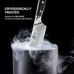 KYOKU Chef Knife - 8"- Shogun Series Japanese Style VG10 Steel Core Hammered Damascus Blade Kitchen Knife - with Sheath & Case